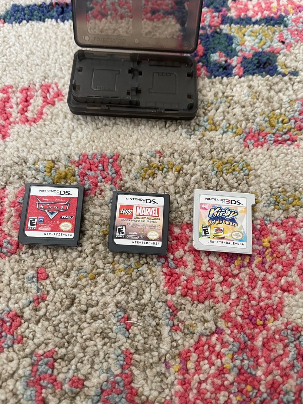 Nintendo DS/3DS Game Cartridge Trio - Red, Black, White Labels